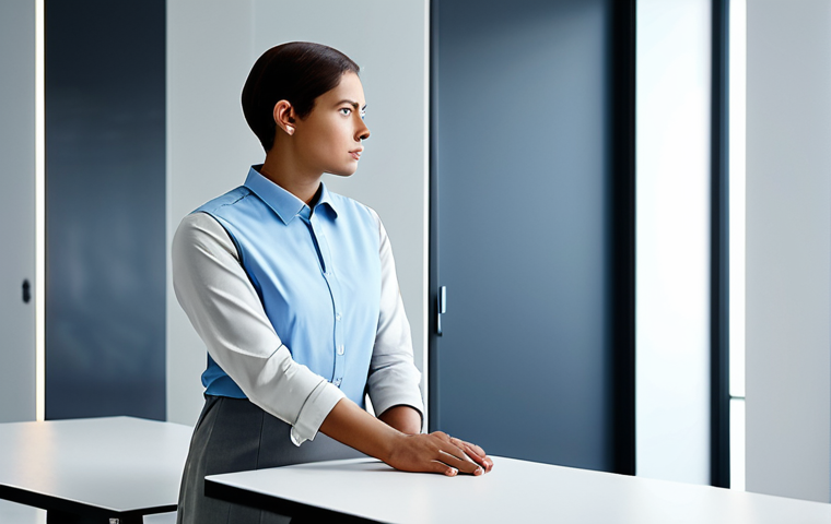 A focused person, fully clothed in professional, modest attire, deeply engaged in quiet thought within a modern, minimalist office. Abstract visual elements, subtly representing two conflicting ideas or perspectives, gently intertwine around their head, symbolizing internal cognitive processing. The lighting is soft and contemplative, highlighting mental activity. Safe for work, appropriate content, fully clothed, professional dress, perfect anatomy, correct proportions, natural pose, well-formed hands, proper finger count, natural body proportions, high-quality professional photography.