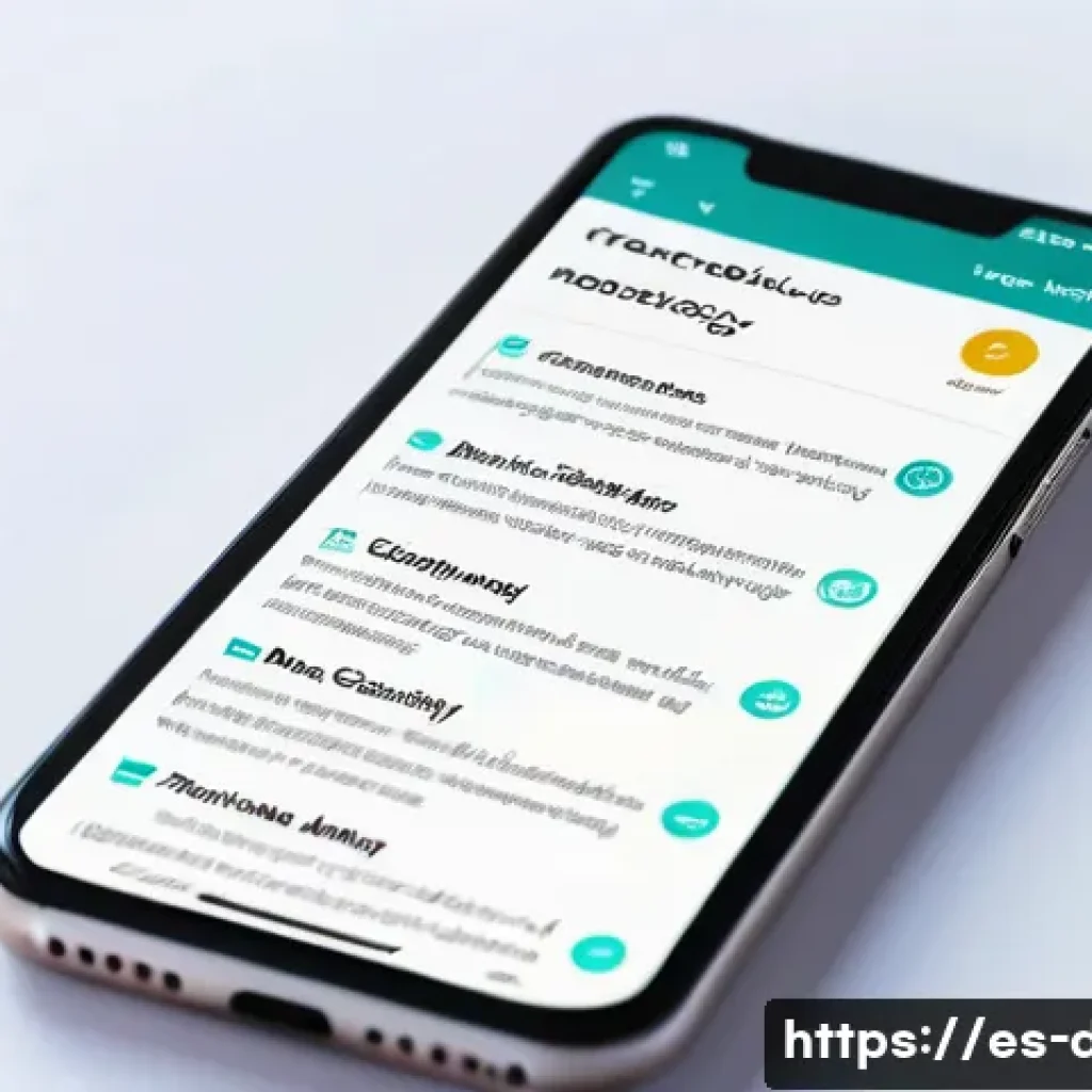 용어집 작성 팁 - A modern, clean digital glossary interface displayed on a smartphone screen, showing a responsive de...