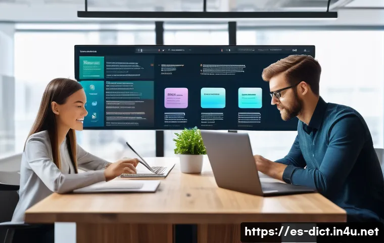 편집자용 용어집 툴 - A modern editorial office scene showing a diverse team of professionals collaborating around a large...